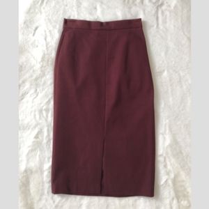 Banana Republic Burgundy Midi Skirt w/ front slit